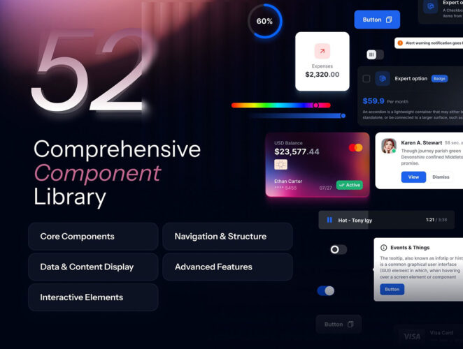 AkiraUI kit – Design System v1.0 Figma用户界面UI设计系统组件图标形状大全