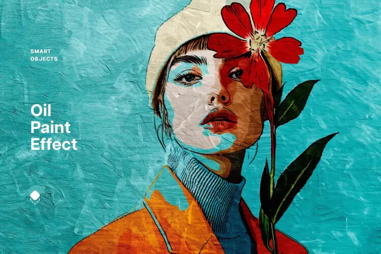 Color Oil Paint Photo Effect 逼真彩色草图艺术油画效果照片图像滤镜ps特效预设模板