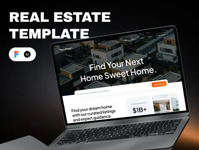 HeavenHomes – Real Estate Template 房地产应用在线房源查询交易响应式网页界面设计UI套件模板