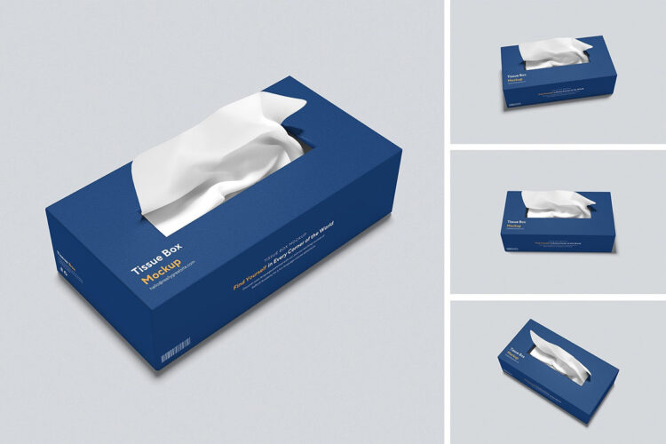 tissue box mockup 纸巾盒装抽纸纸盒包装设计作品贴图ps样机素材场景展示效果模板