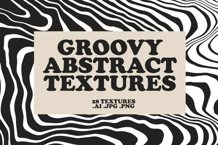 Groovy Abstract Textures 28款潮流复古时尚抽象艺术波浪条纹装饰海报背景底纹矢量设计素材