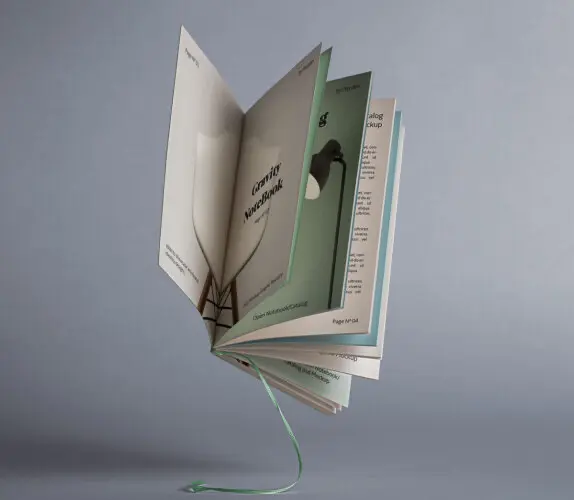 Gravity Psd Open Notebook Psd Mockup 极简时尚书籍手册笔记本记事簿悬浮翻页设计展示效果图ps样机素材