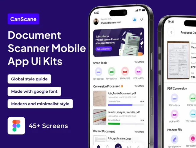 CanScane – Mobile Document Scanner Premium UI KIts App 移动文档扫描仪高级 UI 套件应用程序
