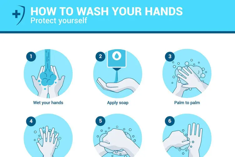 Hand Hygiene Advice 手部卫生洗手提示洗手步骤个人卫生建议疾病预防健康教育信息插图