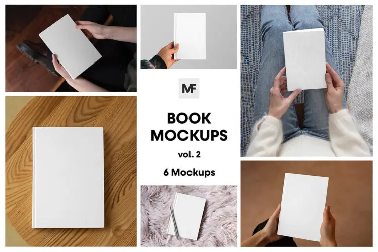 Various Book Mockups vol.03 硬面平装书籍书本笔记簿模型品牌VIS标识设计贴图psd样机素材