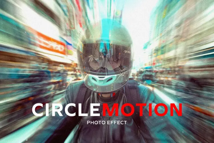 Circle Motion Blurry Photo Effect 动感径向动态模糊速度竞技体育运动竞速科技时尚ps特效样机模版