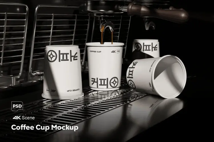 一次性纸杯浓缩咖啡杯外带热饮杯子设计展示效果图ps样机素材 Coffee Cup Mockup