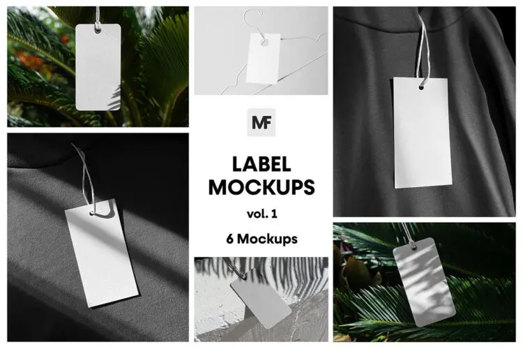 服装标签吊牌挂牌商标logo设计作品贴图ps样机素材展示效果图 Fashion Apparel Label Mockups vol.1
