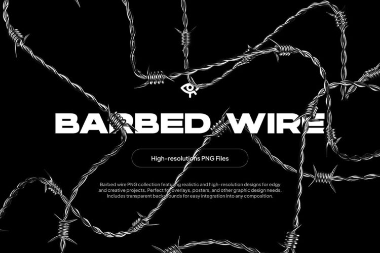潮流艺术暗黑死亡地下摇滚金属围栏铁丝网png免抠图片素材 Barbed Wire PNG Collection