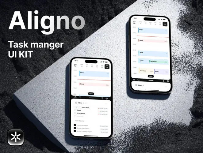 任务管理器应用程序 UI 套件 Aligno – Task Manager App UI Kit