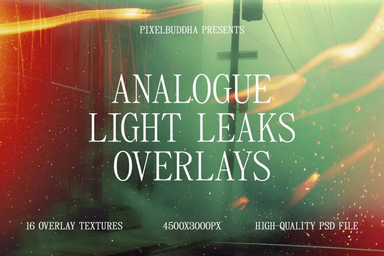 复古模拟漏光耀斑背景图片叠加层设计素材 Analog Light Leaks Overlays