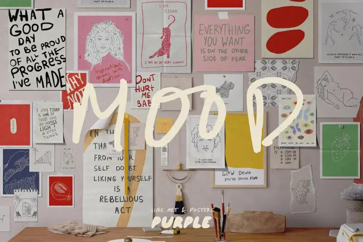 现代时尚女人植物动物涂鸦艺术手绘线条ai/webp格式图片设计素材 MOOD Posters & Line Art Collection