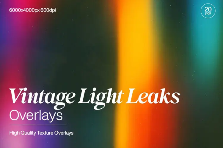 20款复古颗粒噪点光晕怀旧胶片漏光迷幻渐变光斑背景底纹图片素材 Vintage Light Leak Overlay