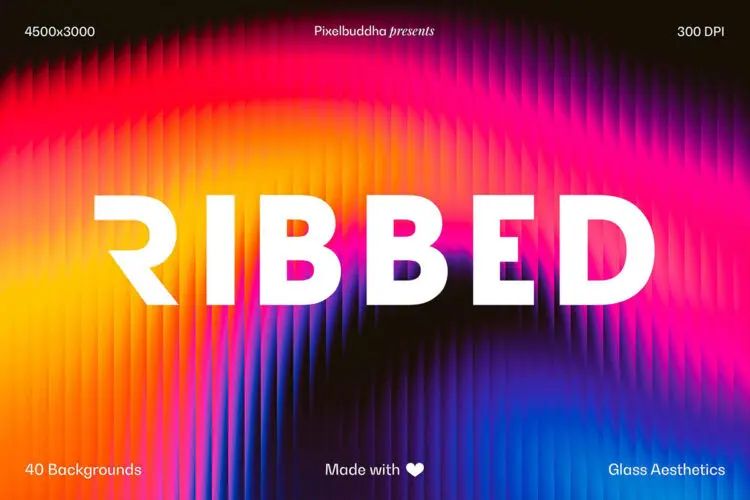 潮流未来科幻流体渐变罗纹玻璃条纹科技海报背景图片素材 Ribbed Glass Backgrounds Collection