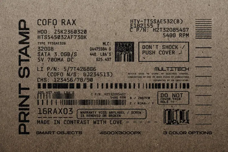 文本字母印刷打印复印粗糙磨损工艺效果ps特效预设模板 Print Stamp Logo Mockup