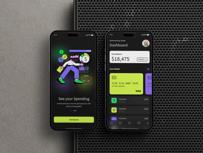 42+屏暗黑系银行金融理财电子钱包app ui界面设计figma模板素材 Online Banking Ui kit