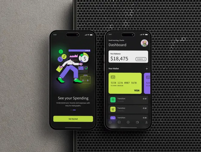 42+屏暗黑系银行金融理财电子钱包app ui界面设计figma模板素材 Online Banking Ui kit