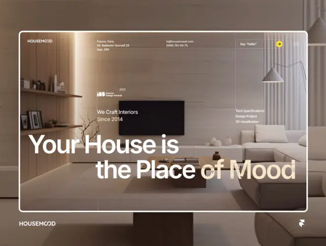 室内设计机构工作室室内设计团队高级网站模板 HOUSEMOOD