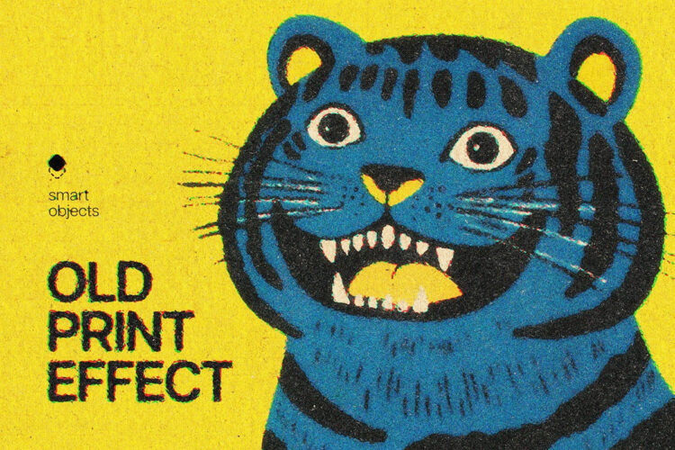 卡通漫画老式印刷照片效果ps特效滤镜样机 Old Print Authentic Effect