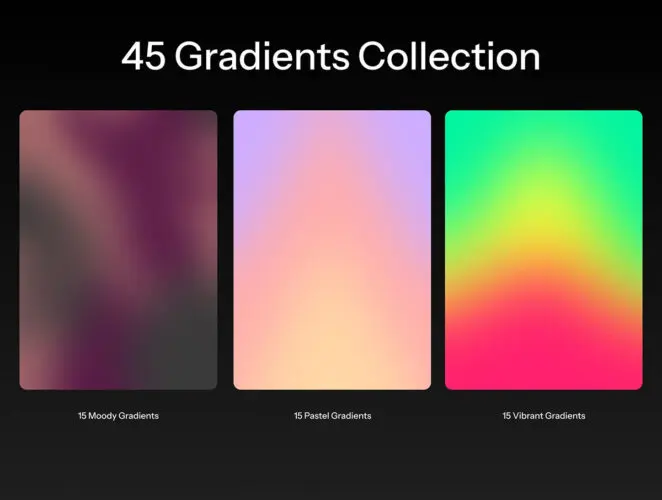45款时尚炫酷抽象渐变数字广告海报背景图片设计素材 45 Gradients Texture Pack