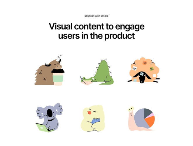 24幅适用于应用程序和网络的友好动物插图 Friendly animals illustrations for Apps and Web