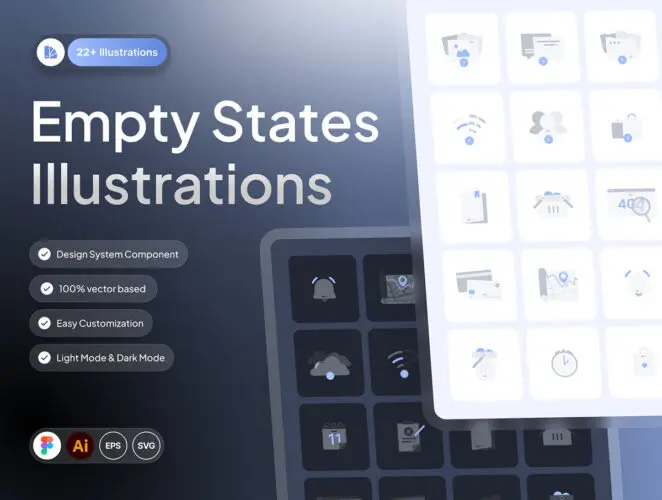 网站和移动应用程序上空白状态的简洁干净的插图 Empty State Illustration