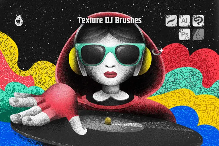 20款经典颗粒噪点肌理纹理 Affinity / Photoshop / Procreate / Illustrator / Paint笔刷画笔素材