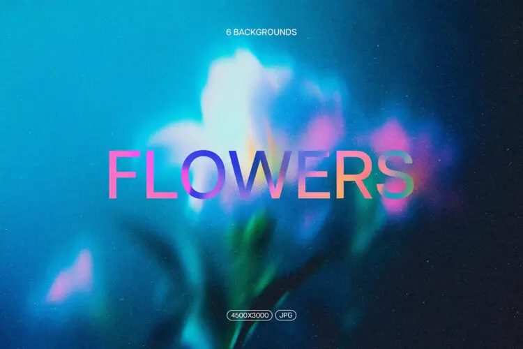 超现实梦幻模糊复古Y2K艺术花卉背景图片设计素材 Abstract Blurred Flowers Backgrounds Pack