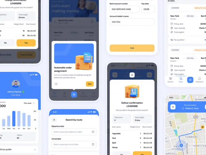 物流司机端应用程序UI套件 Logistic Driver Side Application UI Kit