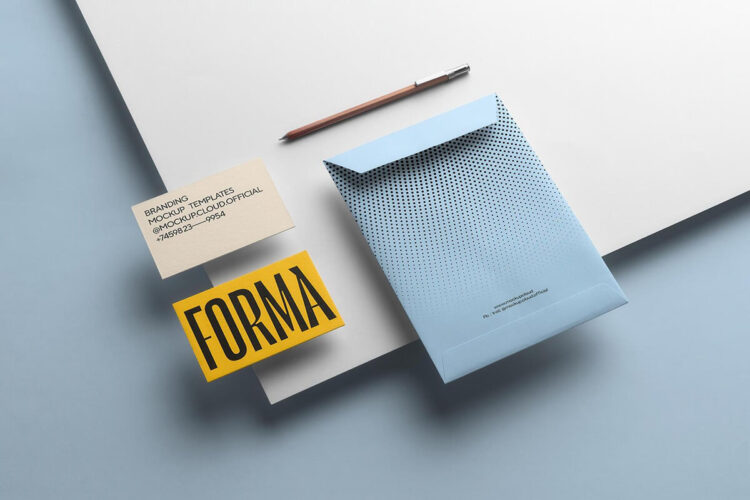 高端质感品牌文具书籍画册vi设计贴图ps样机素材场景展示模板 Forma Branding Stationery Mockup