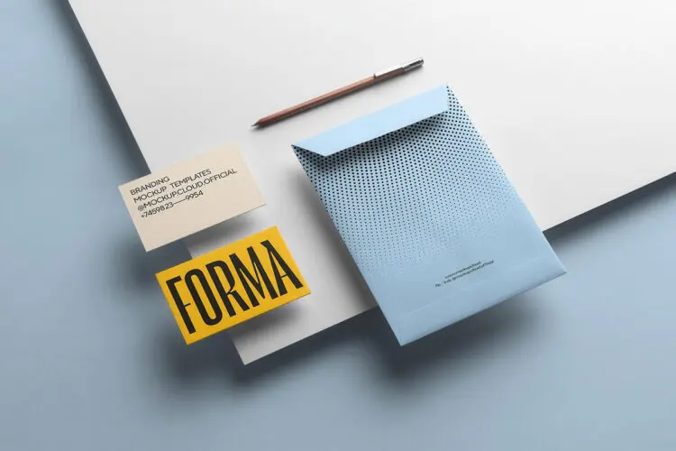 高端质感品牌文具书籍画册vi设计贴图ps样机素材场景展示模板 Forma Branding Stationery Mockup