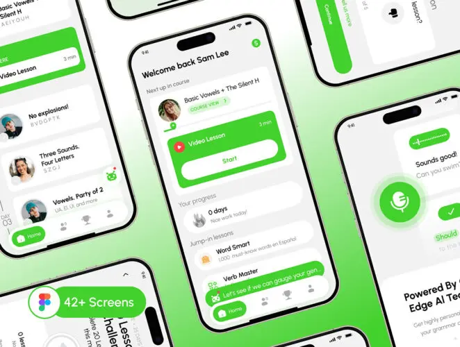 人工智能驱动的AI语言学习移动应用UI/UX Talkie | AI Language Learning Mobile App UI/UX