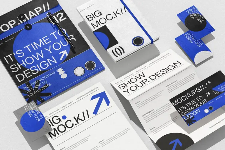 商业办公文件文具品牌宣传vi设计贴图ps样机素材 Creative Stationery Branding Mockup Kit
