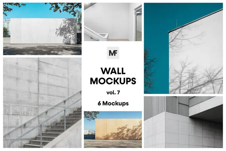 户外墙面模型品牌广告展示设计贴图Ps样机素材 Wall Advertising Mockups vol.7