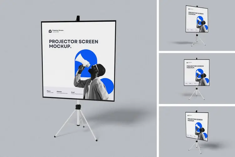 支架投影仪屏幕模型 Projector Screen Mockup