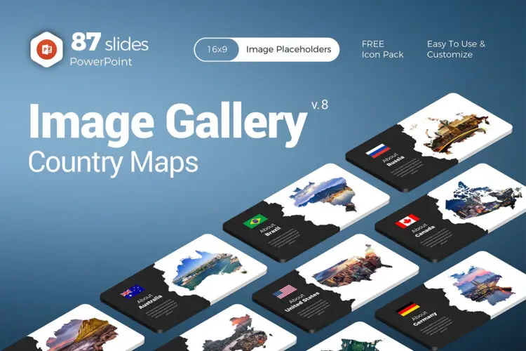 国家国旗地理地图展示介绍ppt模板演示文稿 Image Gallery Country Maps