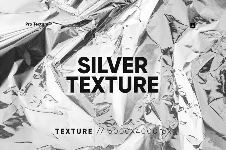 银色铝箔粗糙褶皱纹理背景叠加图片设计素材 20 Silver Texture