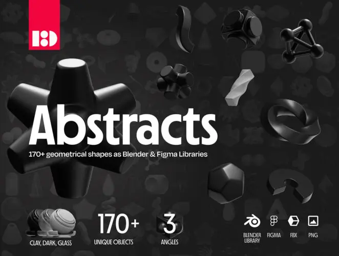 170款三维立体抽象艺术多变体3D几何图形设计素材 Abstracts — multipurpose abstract geometry 3d shapes