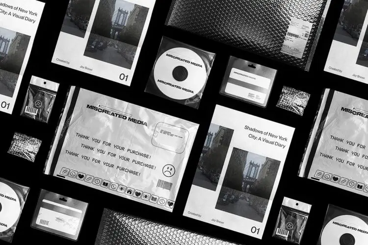 复古千禧风格办公文具品牌VI设计展示贴图PSD样机模板 Archaic Media & Branding Mockup Scene