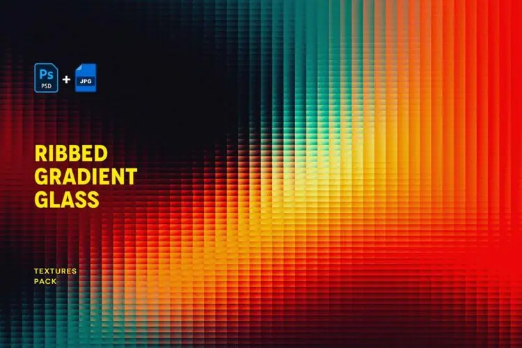 方形马赛克棱纹渐变玻璃渐变抽象模糊背景图片设计素材 Square Ribbed Gradient Glass Backgrounds