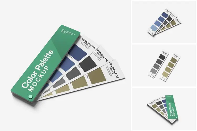 色板色卡模型品牌标识设计贴图ps样机素材模板 Color Palette Mockup