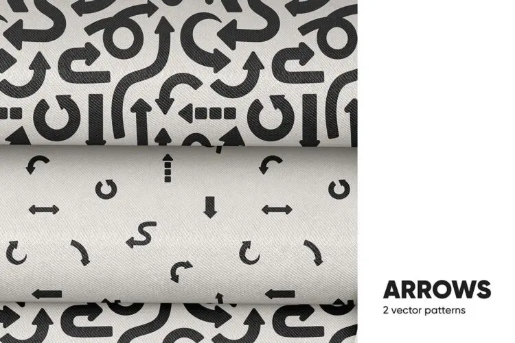 抽象艺术箭头指针无缝图案插图元素Ai矢量设计素材 Arrows, Pointers Seamless Patterns Print