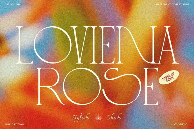 经典优雅时尚女性海报画册婚礼请柬邀请函衬线英文字体包 Loviena Rose – Stylish Serif