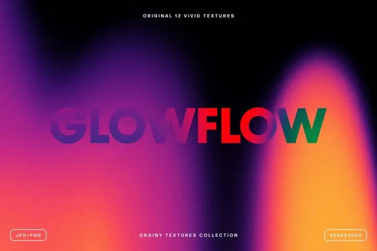 12款潮流科幻时尚迷幻颗粒噪点渐变科技海报背景底纹高清图片素材 Grainy Gradient Textures