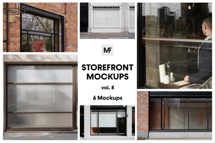 店面店铺餐厅橱窗玻璃模型品牌logo标识广告展示设计贴图ps样机素材模板 Storefront Mockups vol.8 – Restaurant