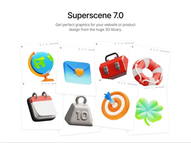 3D趣味卡通人物形象表情包摆件图标插画webp免抠图片素材合集 Superscene 7.0