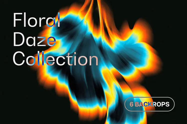 6款抽象几何渐变花卉弥散光花朵JPG背景图片 Floral Daze Backgrounds