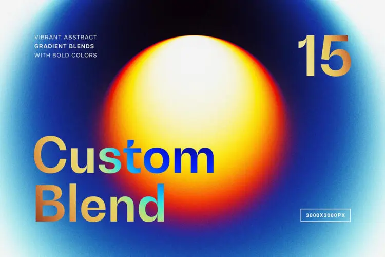 15款潮流未来科幻光晕抽象艺术渐变科技海报背景底纹高清图片素材 Grainy Contrast Gradient Blend