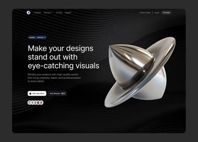 16幅未来主义3D抽象几何图形插图webp免抠图设计素材 Uniority