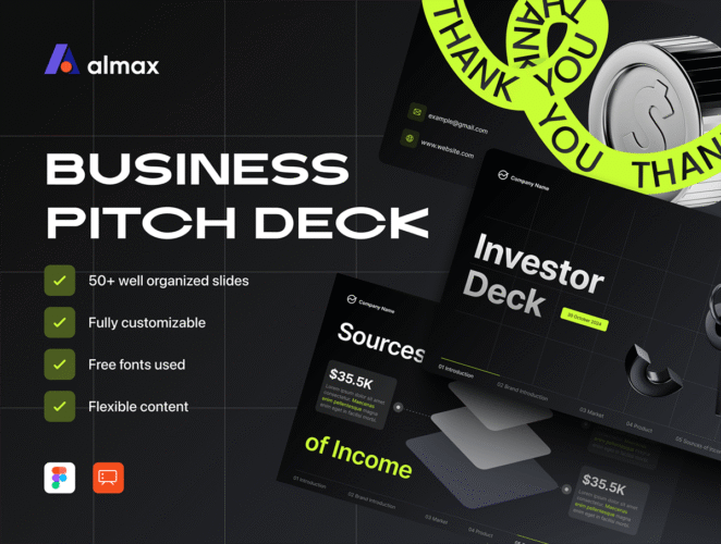 50页市场分析商业计划书投资提案图文版本布局版式设计模板 Business Pitch Deck